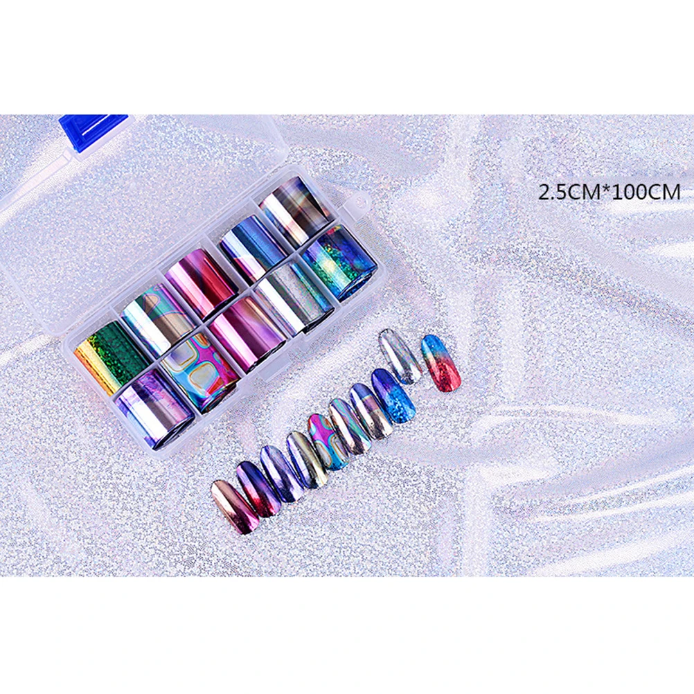 

Sky 10 Grids Per Box Shiny Diy Art Transfers Creative Star Pattern Manicure Stickers Nail Art Decals For Women
