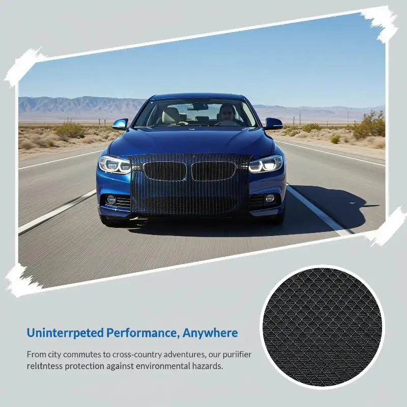 Car Grill Protection Net 1Pcs Foldable Anti-Stone Hood Engine Bumper Mesh Guard for Outdoor Road Trips