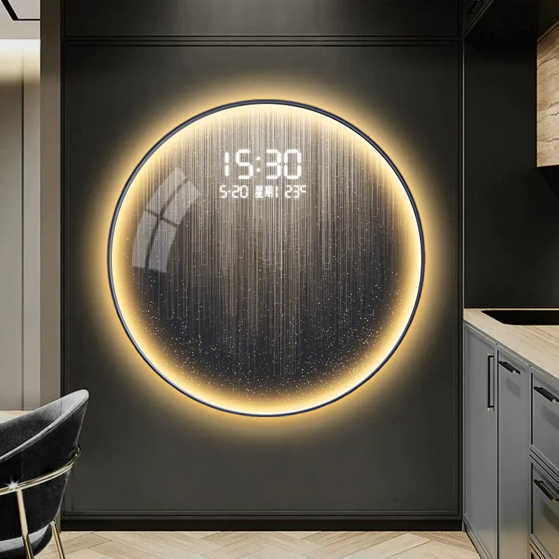 Led Large Wall Clock Digital Calendar Nordic Electronic Wall Clock Decoration Aesthetic Relogio De Parede Digital Room Stuff