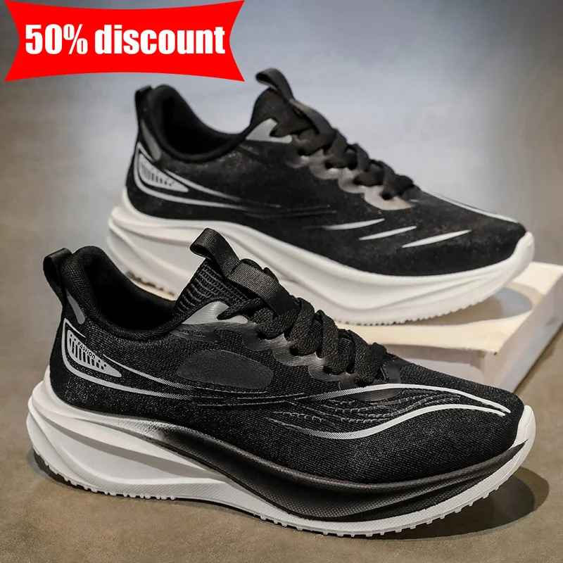 Men's Breathable Mesh Running Shoes, Lightweight, Soft Sole, Lace-up, For Outdoor Sports And Tennis_voghion.com