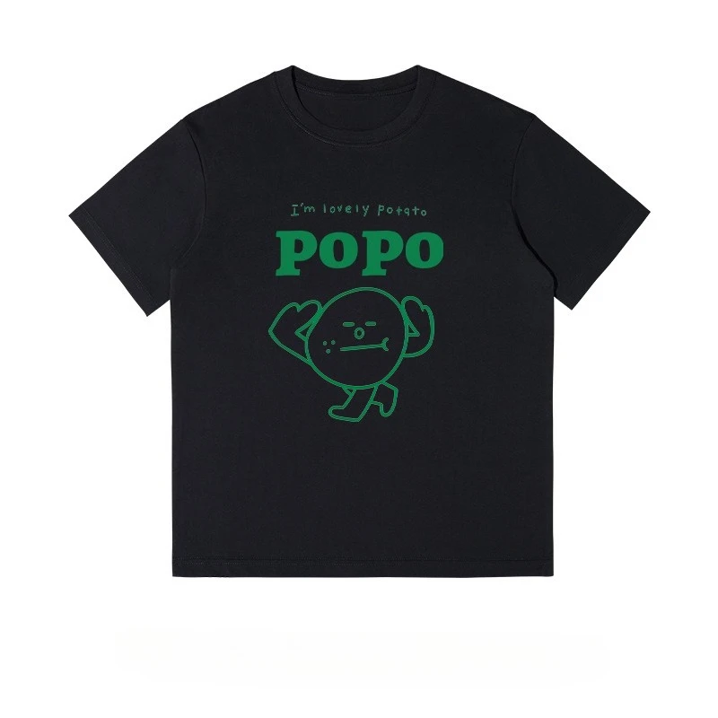 

New Design Sense Fashion Printing Pure Cotton T-shirt 2025 Summer Men and Women Loose and Comfortable Versatile Trend T-shirt