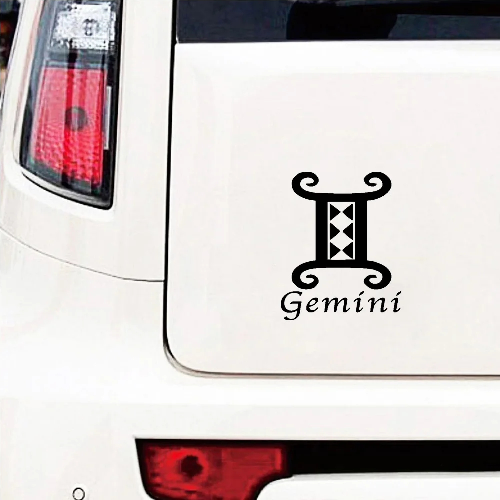 Gemini Harmony on Wheels: Astrological Vinyl Car Stickers & Decals for Windows, Body Those Seeking Galactic Inspiration