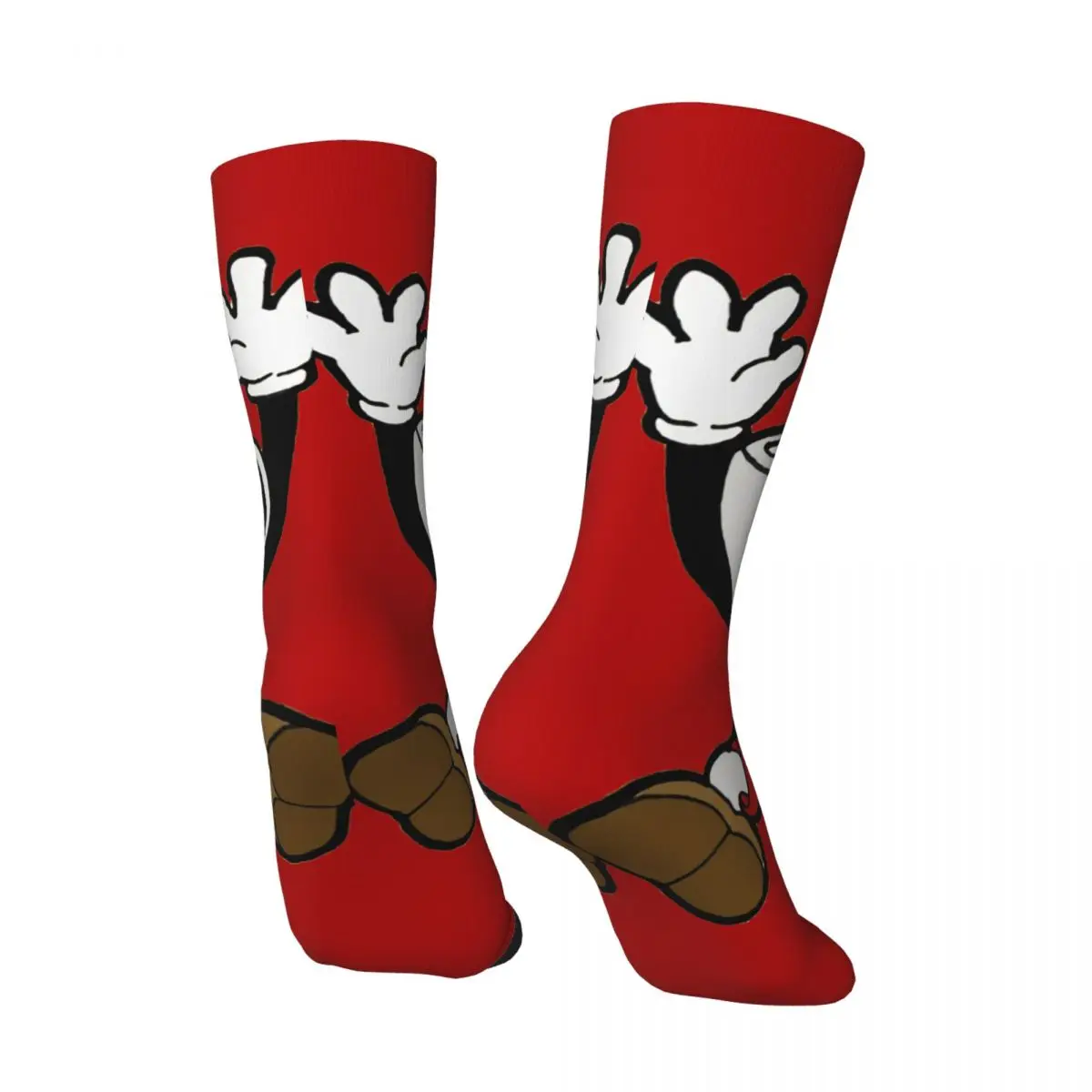 Funny Crazy Sock for Men Funny Body Separati Hip Hop Harajuku Cuphead Mugman Game Happy Quality Pattern Printed Boys Crew Sock