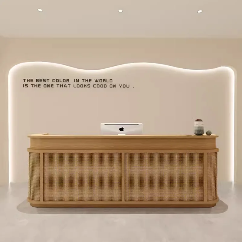 

Wabi Sanfeng Women's Clothing Shop Bar checkout page Shop Small Counter Homestay Dining Rattan Front Desk Reception Desk