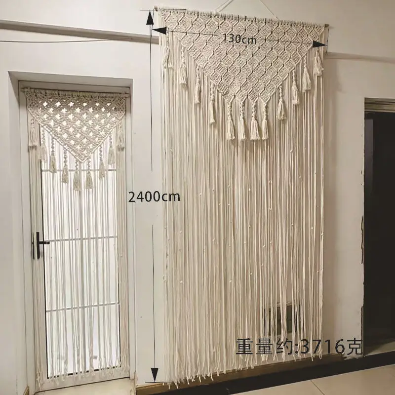 Hand-woven curtains, tapestries, woven homestay door curtains, Nordic cotton cord tassel decorations