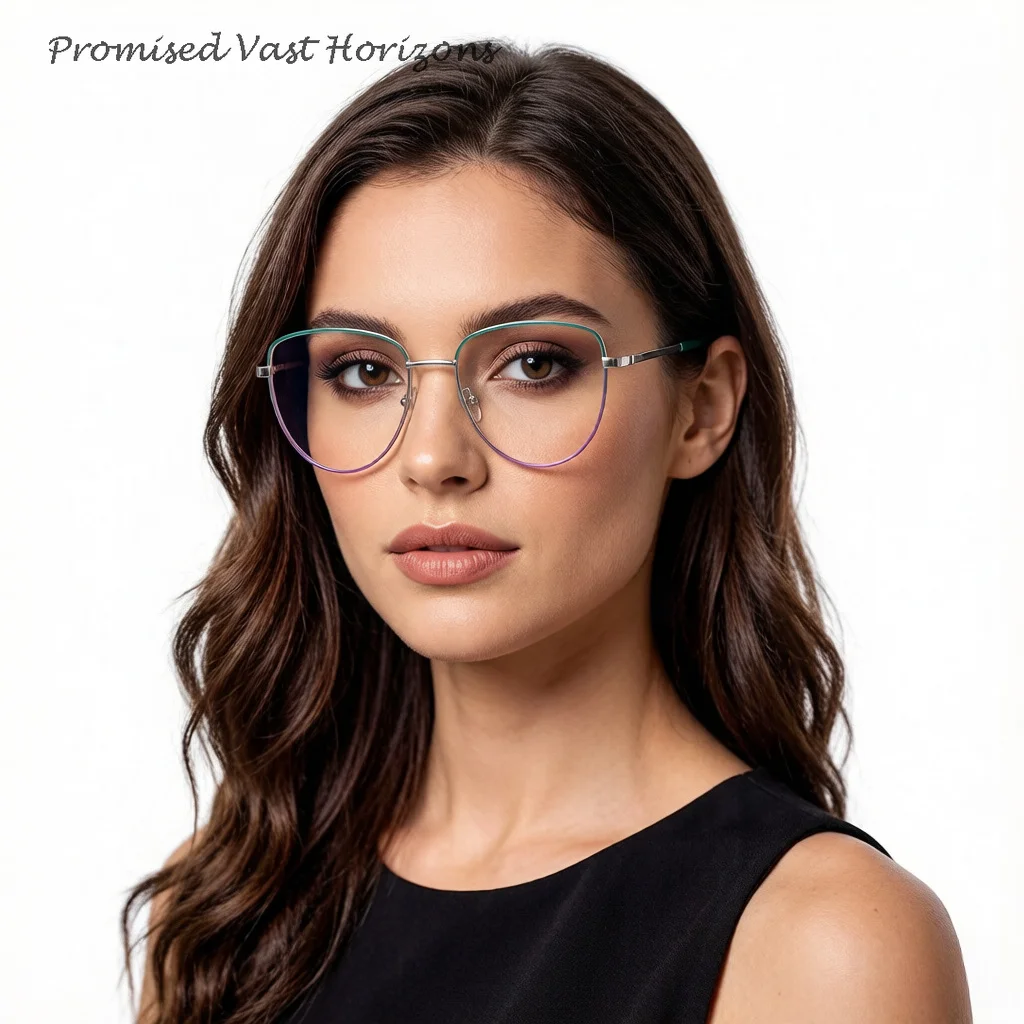 Metal Paint Purple Progressive Vivid Color Light Weight Glasses Frame European American Optical Classic Driver Shaped Glasses