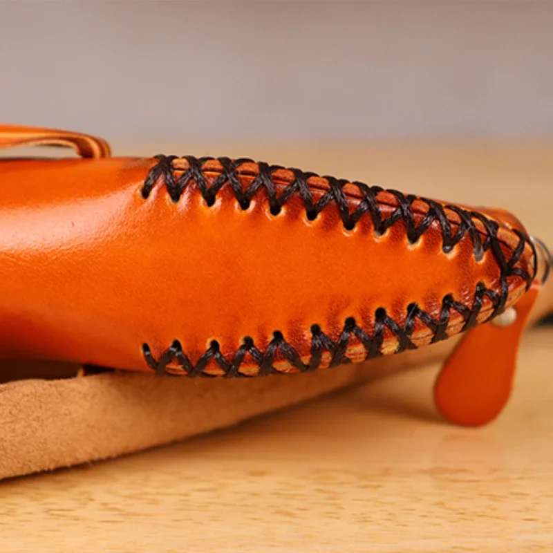 Vintage couro genuíno mini moeda bolsa pequena carteira das mulheres dos homens de couro vaca moda bonito peixe saco armazenamento tendência bolso com zíper