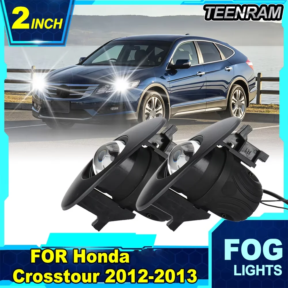 2 inch LED Fog Light Projector Lens Bi-LED Foglamp Hi/Lo Beam 3 Color Switching FOR Honda Crosstour 2012-2013