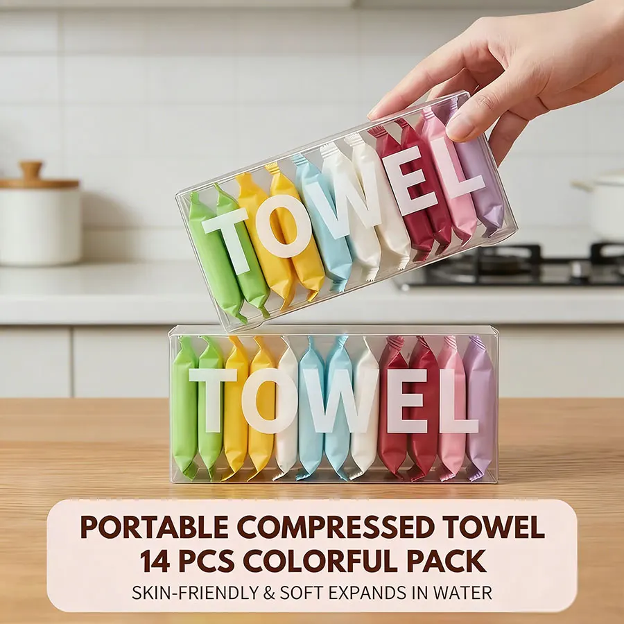 14PCS Compressed Face Towels, Portable Disposable Washcloths for Travel, Makeup Removal & Daily Cleansing - Image 4