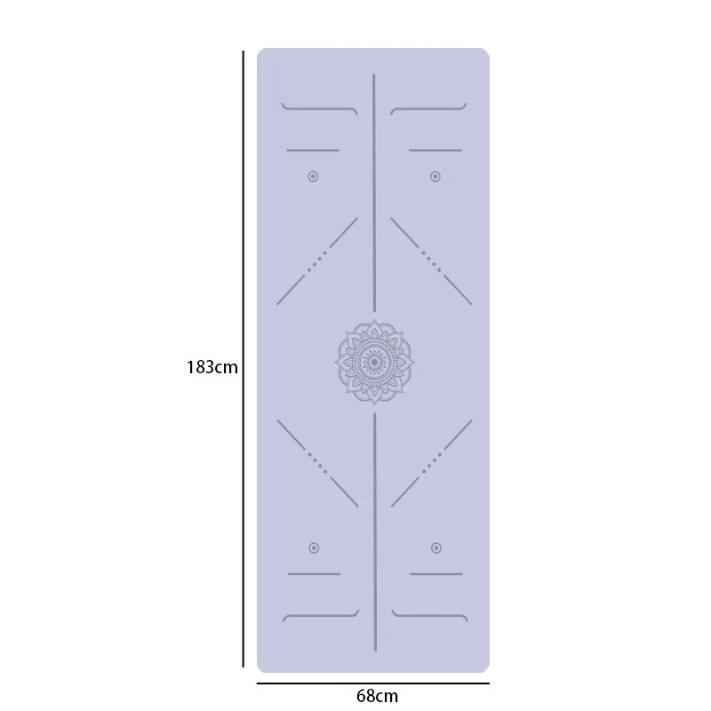

PU + Natural Rubber Non-Slip Yoga Mat with Alignment Lines, Suitable for Yoga, Fitness, and Aerobics, Indoors and Outdoors