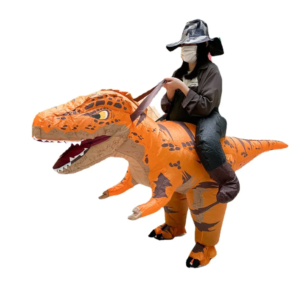 

Inflatable Dinosaur Costume for Adult T-REX Ride on Halloween Costume Funny Dino Blow Up Costume Carnival Apparel