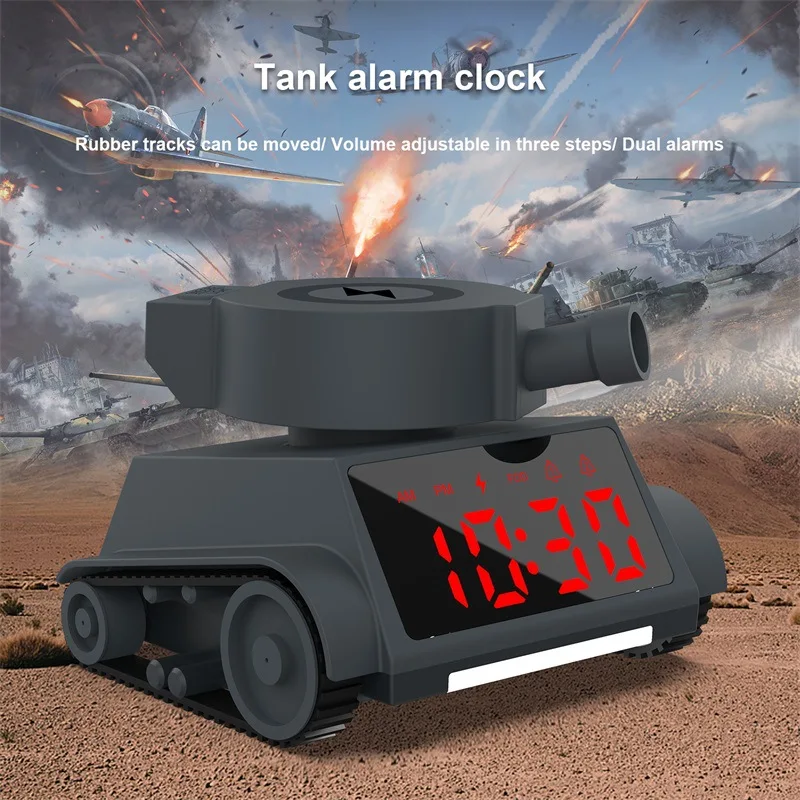 

Multi Functional Wireless Charging Tank Alarm Clock Led Digital Large Screen Clock Sleep Trainer Snooze Night Light For Bedroom