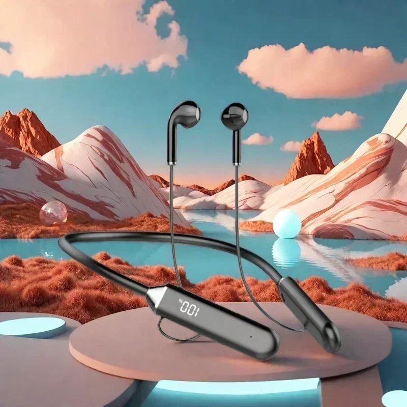 Fones de Ouvido Sem Fio Magnéticos TWS com Bluetooth 5.3, Headset Esportivo à Prova d'Água com Microfone