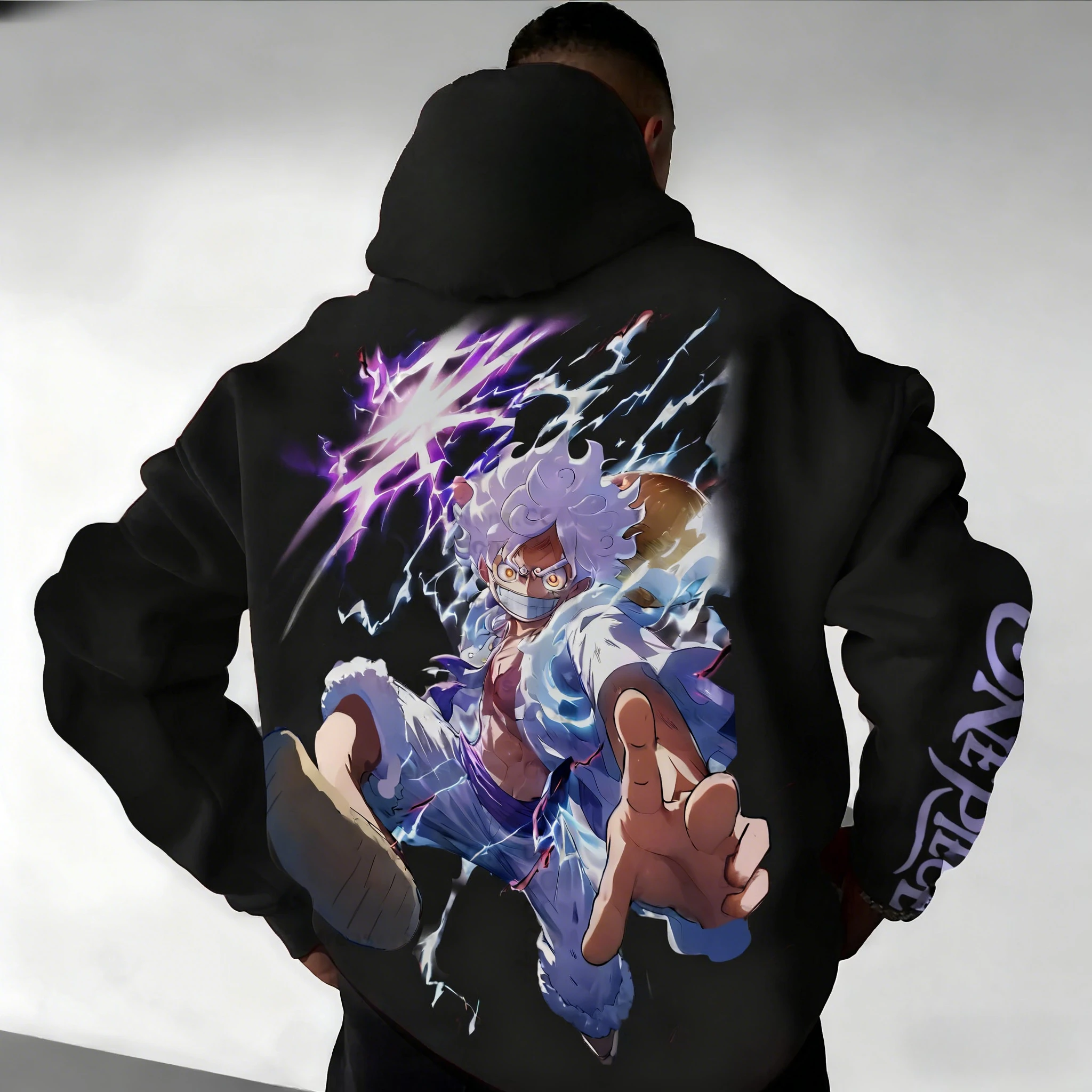 سترة فضفاضة مطبوعة من قطعة واحدة لوفي مرتبطة بالرسوم المتحركة، سترة عصرية من القطن الخالص لكل من الرجال والنساء في الشتاء