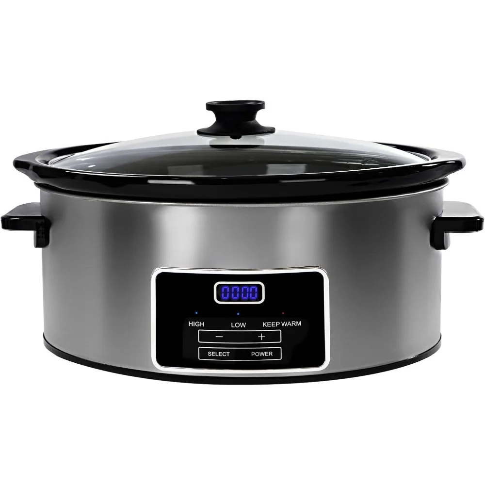 

Slow Cooker 8 Quart with Timer, Serves 10+ People - Heat Settings: Keep Warm, Low and High, Slow Cooker