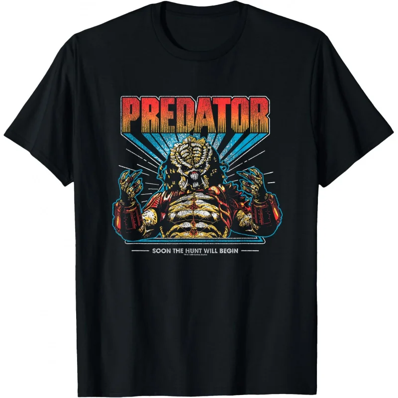 

Predator Soon The Hunt Will Begin Monster Sci-Fic Alien Gift T-Shirt 100% cotton Short Sleeve Graphic clothes All size tops