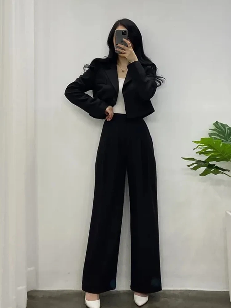 

Design Sensation Women's Suit Set Casual Wide Leg Pants Two Piece Set Autumn 2023 New Sle Faionable Ensemble