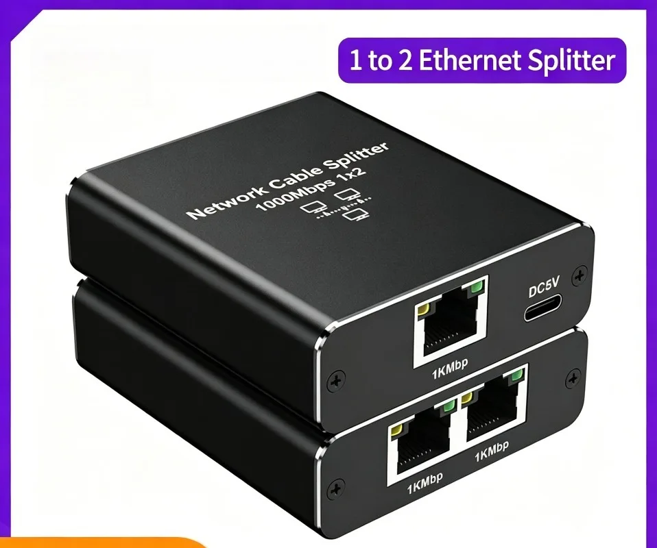 Répartiteur réseau Gigabit (1 vers 2), dispositif de partage de réseau (1 port vers 4), répartiteur de câble réseau RJ45, commutateur, routeur