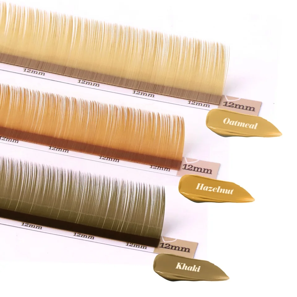 AGUUD Braune Flauschige Kaschmir-Wimpernverlängerung 20 Reihen Dunkelbraune Weiche Natürliche Einzelwimpern Synthetische Nerz-Wimpern Russisches Volumen – Detail 4