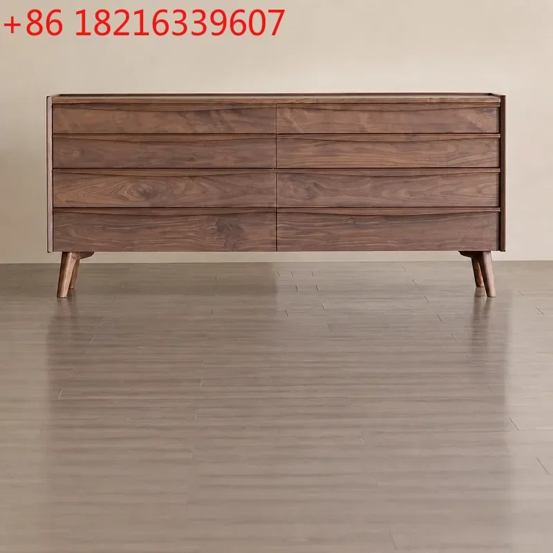 YAO North American Black Walnut Solid Wood Chest of Drawers Bedroom Nightstand Living Room Storage Cabinet Wall Mounted Organize