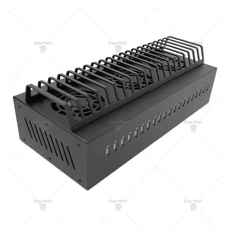 Tool 20-Port Charger, Hub Black Iron Stand