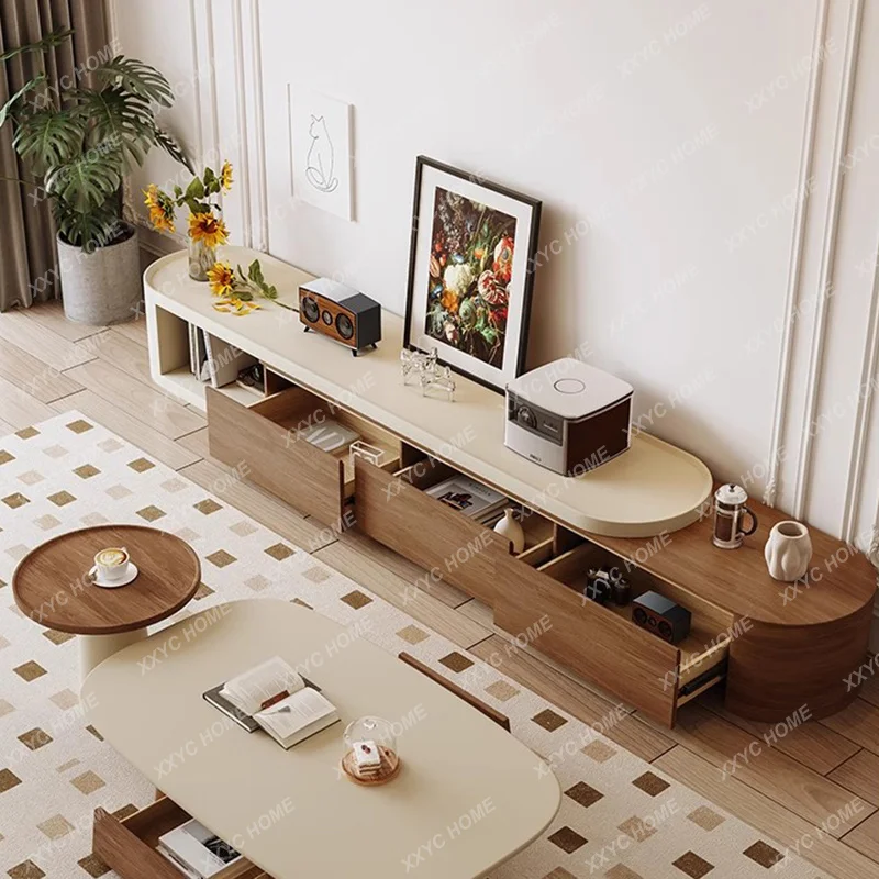 LWood Modern Tv Stands Coffee Aesthetic Luxury White Retro Hallway Tv Table Storage Drawers Suporte Para Tv Unique Furniture