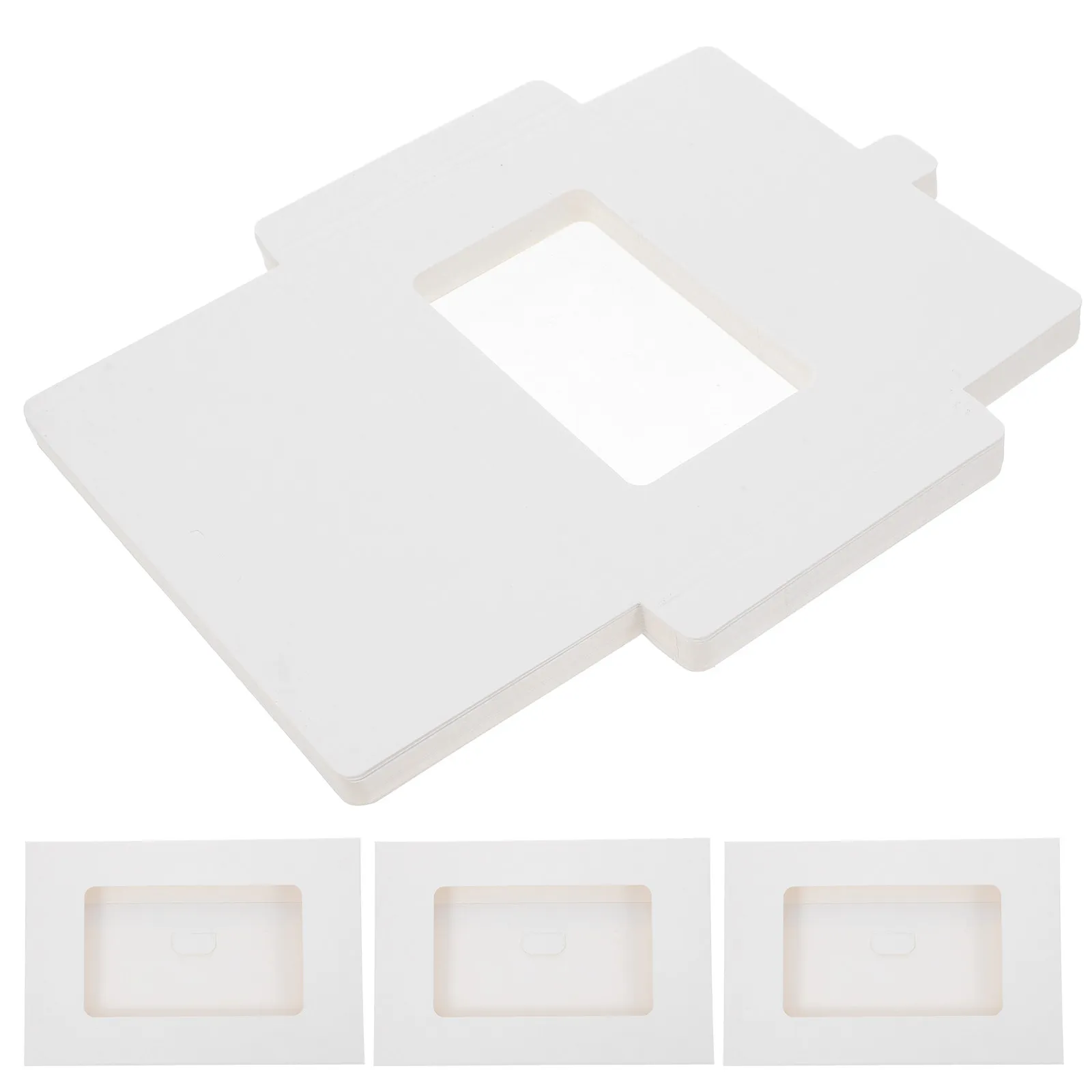 30Pcs Paper Full Face Window Envelopes Postcard Boxes DIY Craft Photo Frames Multipurpose Protective Storage Card Sleeves