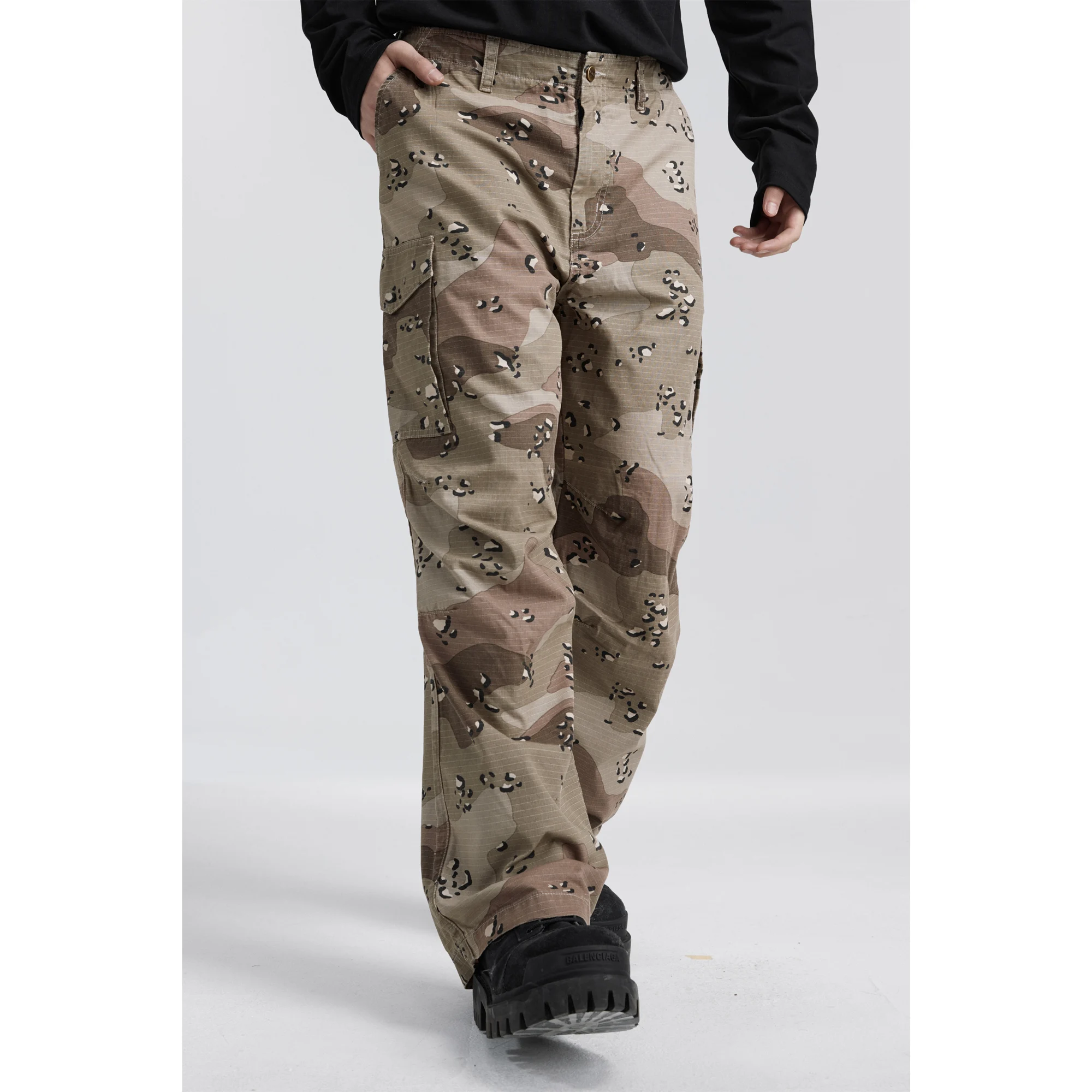 men\'s trend ruffian handsome japanese streetwear 2023 High Street Umbrella Fall Camouflage Broad Legged Workwear men\'s pants