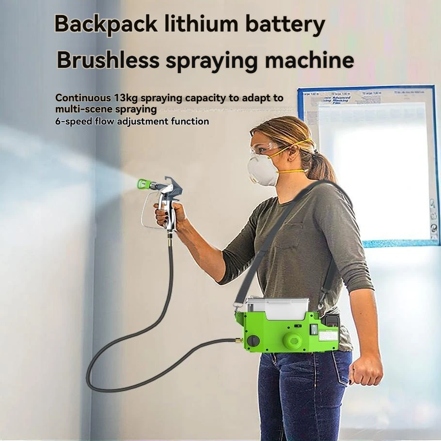 Small Electric Airless Paint Sprayer, Lithium Backpack Piston High Pressure Sprayer for Wall Latex Coating and Painting