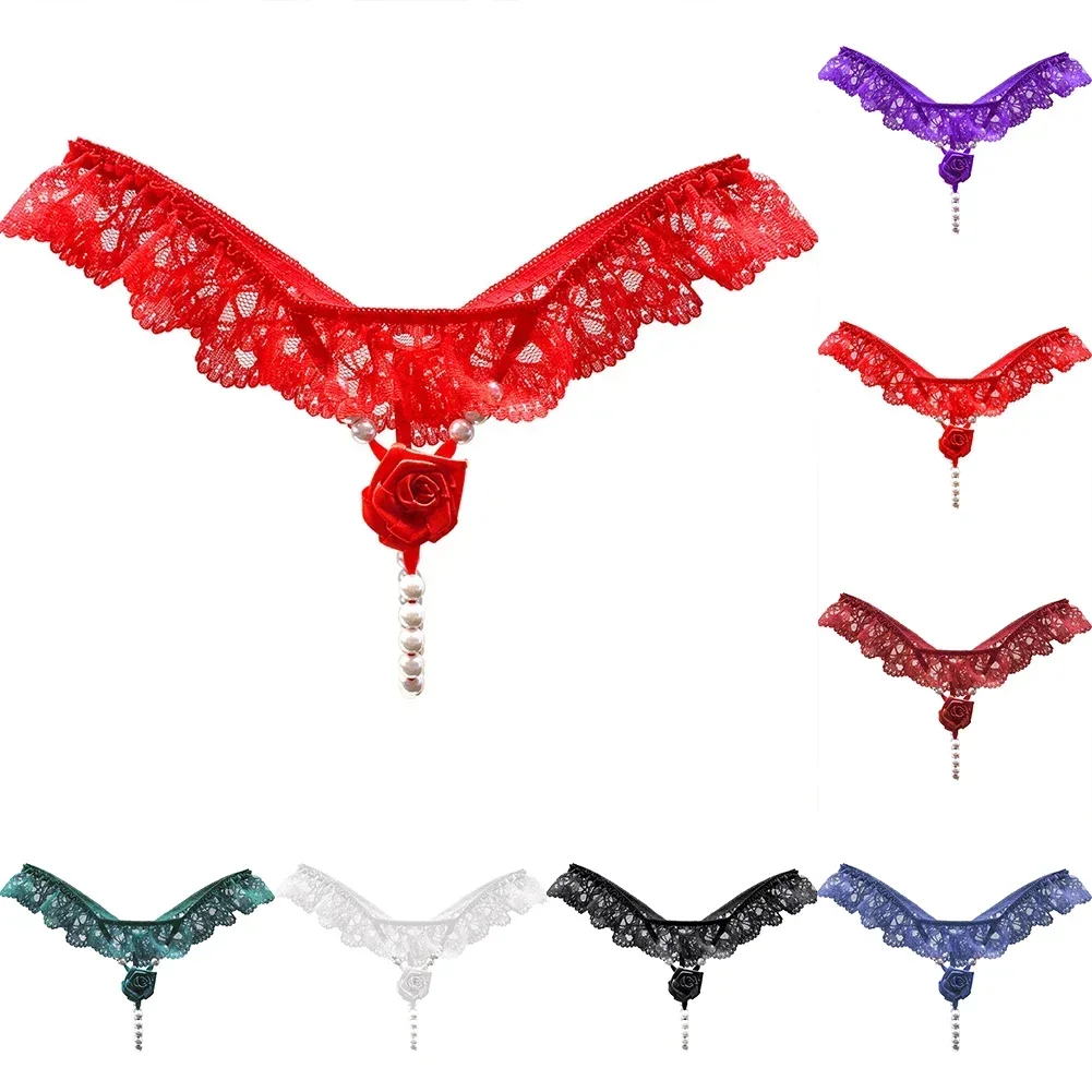 Mulheres tanga g-string calcinha massagem estimulação rosa roupa interior sexy rendas crotchles t-back ver através de lingerie