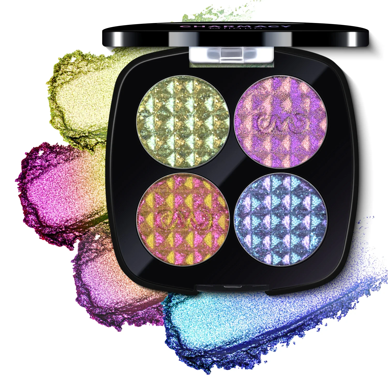 CHARMACY 4 ألوان Duochrome عينيه لوحة عالية الصباغ نباتي بريق متعدد الألوان طويلة الأمد السلس ظلال العيون ماكياج #1