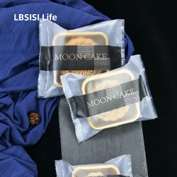 LBSISI Life,Black Mooncake Bags,Egg Yolk Crisp Cookie Bag,Homemade Handmade Biscuit Packing,For Mid-Autumn Festival,100pcs