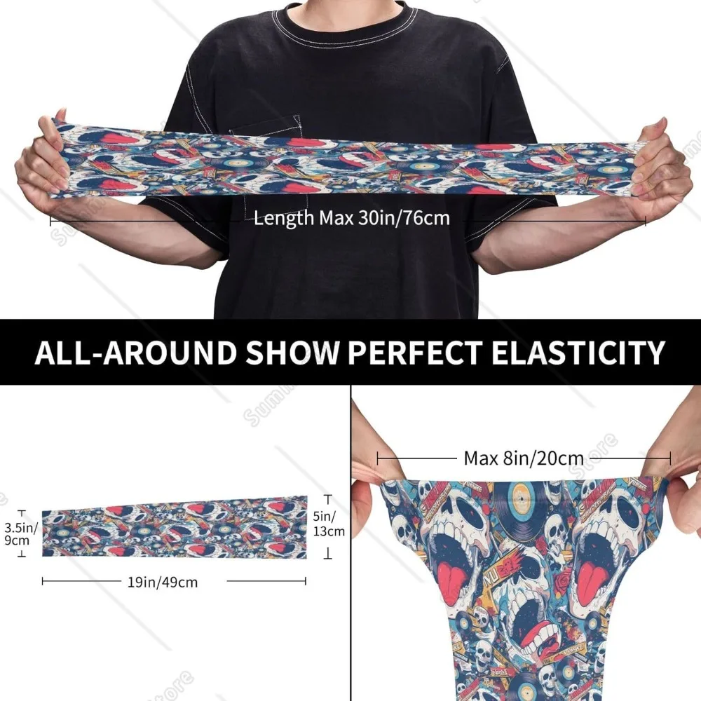 Lengan Lengan Tengkorak Batu Keren untuk Pria Wanita - Lengan Olahraga Pelindung Matahari Pendingin Untuk Menutupi Lengan