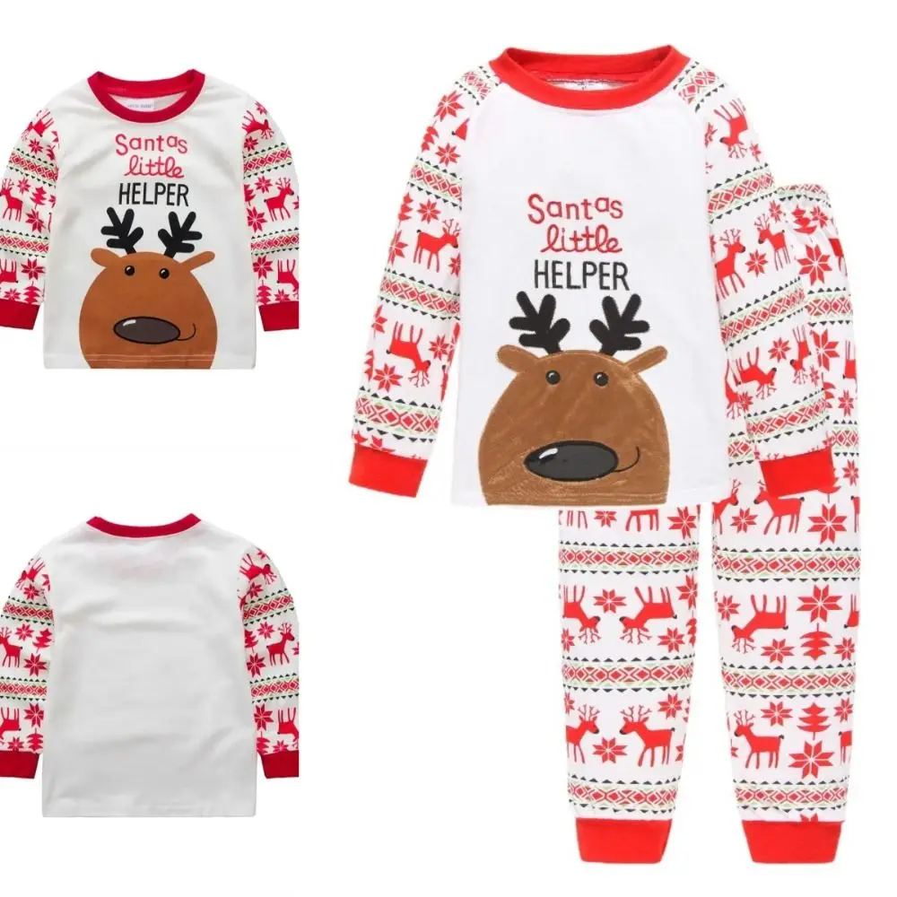 

Autumn Winter Cotton Children Pyjamas Set Santa Claus Thermal Underwear Christmas Pajamas Comfortable Cute Kids Sleepwear