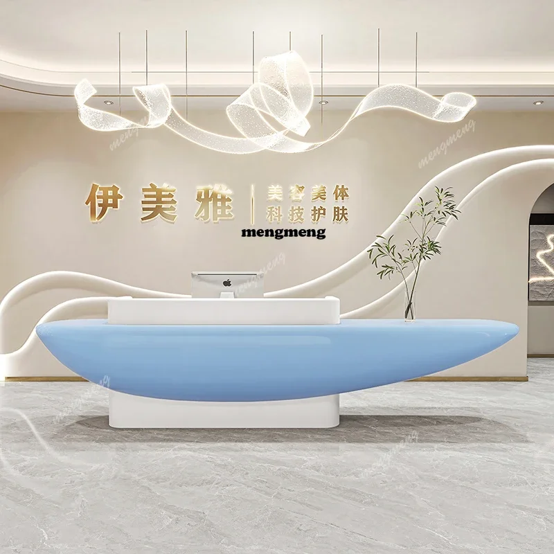 

Горячая распродажа: Угловая деревянная стойка для бизнеса, специализированная, комфортная, высококачественная, для ресепшн, отеля, модного салона, парикмахерской