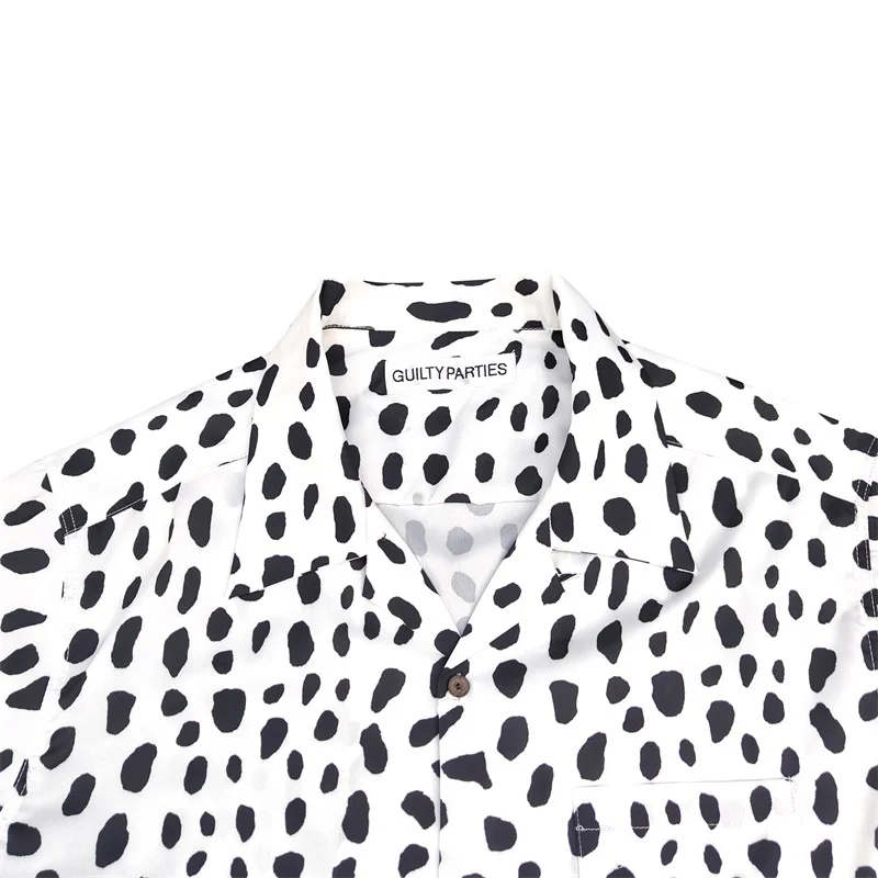 Trend New WACKO MARIA Leopard Print Hawaii Short Sleeve Shirt Summer Holiday Casual Mens Womens Loose Shirt Tops