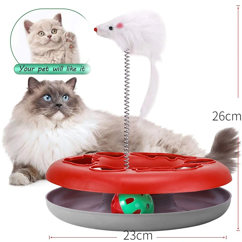 실내 고양이 인터랙티브 고양이 장난감 턴테이블 볼, 개박하 봄 롤러 트랙, 재미있는 애완 동물 장난감, 티저 마우스