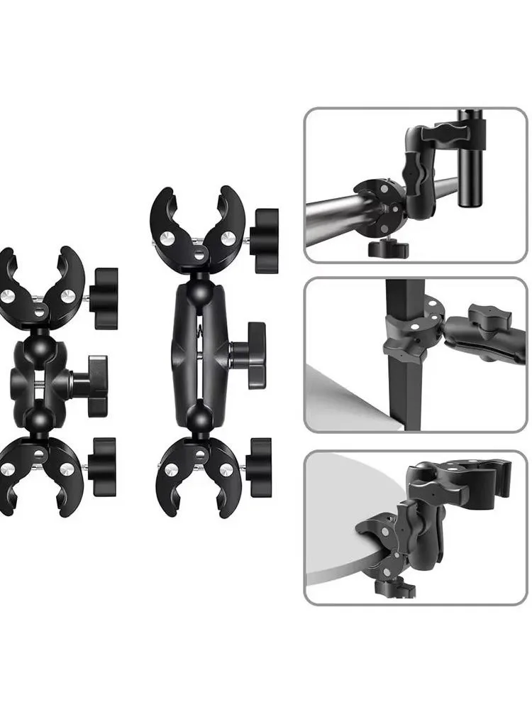 AliExpress VORILYNEX Double Clamp Camera Mount Clip Camera Crab Clamp Motorcycle Bicycle Handlebar Clip For Gopro Hero Insta360 DJI Camera Accessory