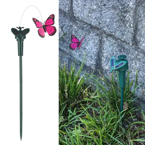 태양열 자동 비행 나비 벌새, 야외 안뜰 정원 장식 장식, 1PC