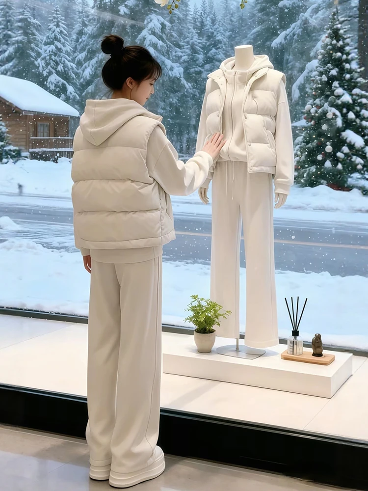 Anti-âge gilet Sweat pantalon de survêtement t-pièce ensemble femmes vêtements de sport décontractés hiver nouveau Sle petite Fraance Sle