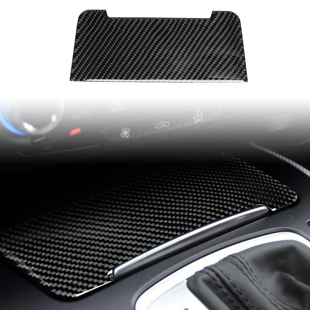 For Audi A4 B8 A5 Q5 Central Control Storage Box Panel Cover Sticker Real Carbon Fiber Car Interior Accessories
