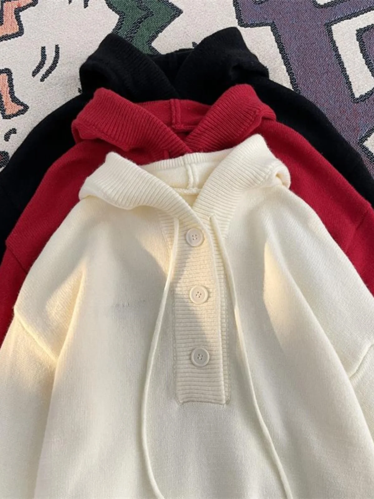 

Youngxu Men's Hooded Knitted Sweater Embroidered Spor Casual Trendy Warm Student American Retro Sle Long Sve Winter Wear