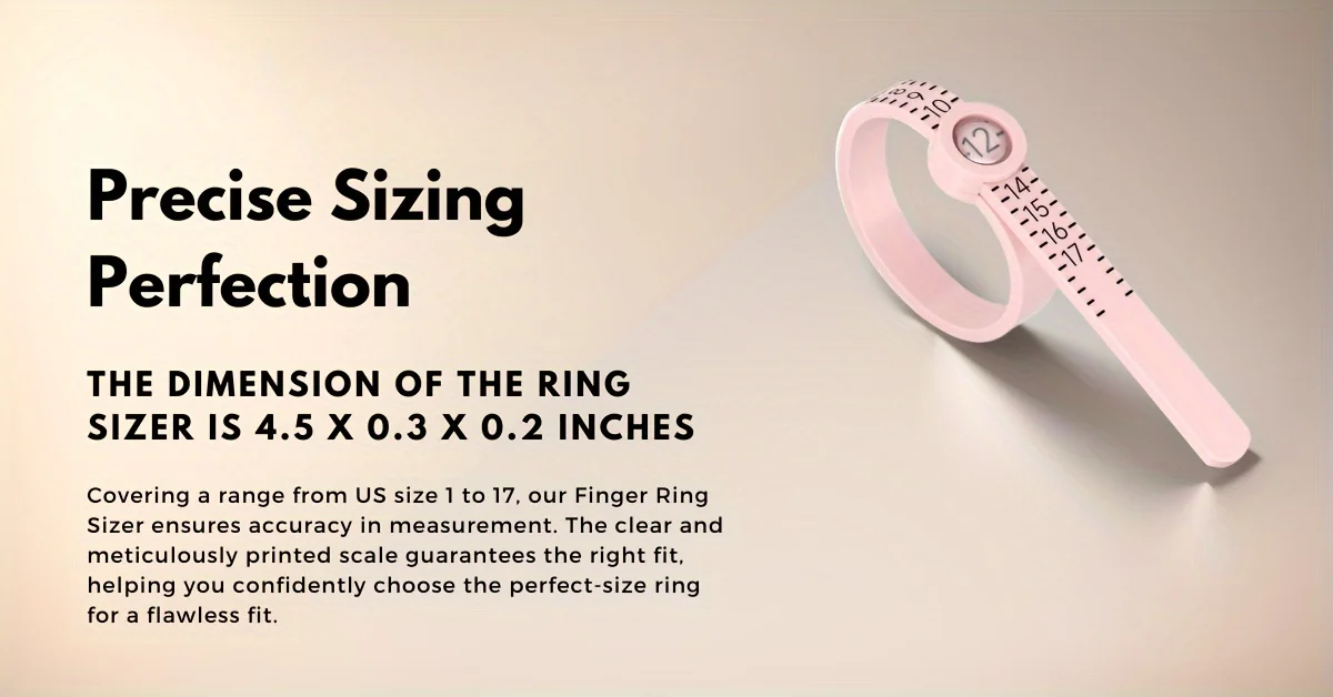1 Stück verstellbares Ringgrößenmessgerät – wiederverwendbare Fingergrößenlehre für die Schmuckgrößenmessung, 1–17 USA-Ringgrößenführer (Rosa) – Detail 5
