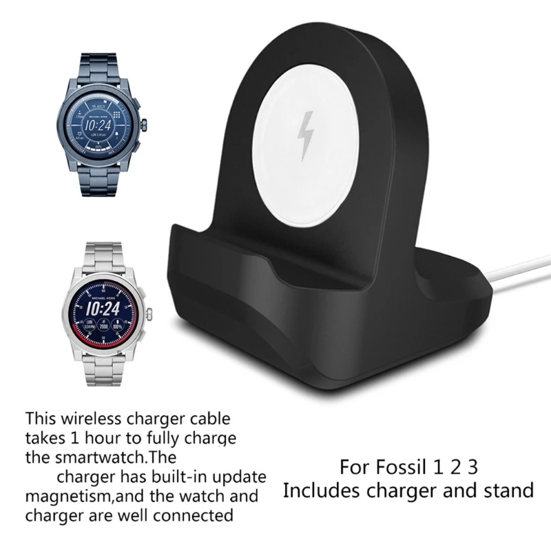 Portable Power Adapter Charger Stand Base USB Charging Cable for Fossil Q Gen 1 2 3 Smartwatch Overload Protect Dock