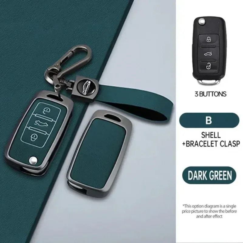 ل VW Volkswagen Polo Tiguan Passat B5 B6 B7 Golf 4 Jetta Lavida Skoda Octavia Golf 7 MK7 ID.3 4 غطاء حافظة مفاتيح السيارة من سبائك الزنك #4