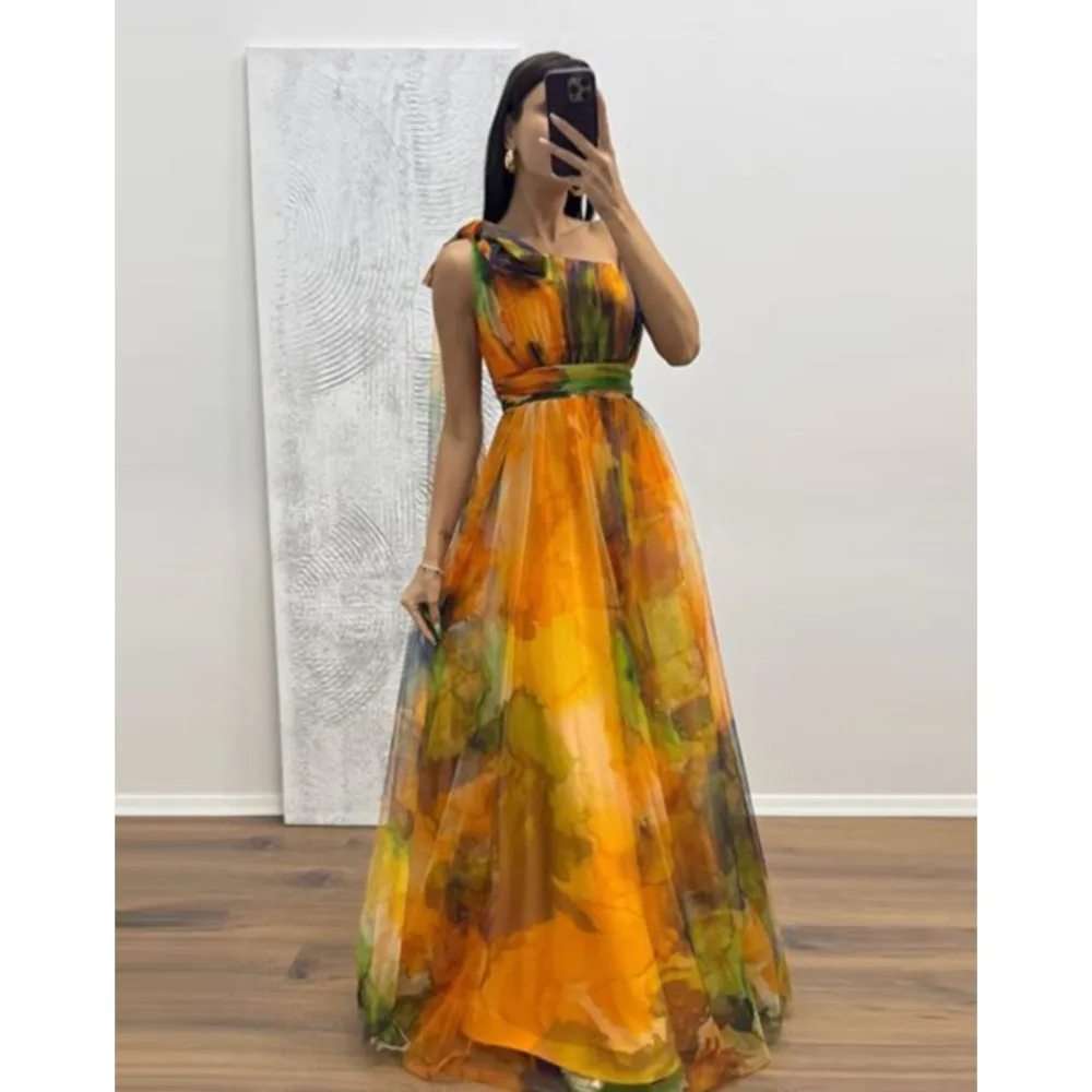 Damen Freizeit-Partykleid aus Mesh, A-Linie, Frühjahr/Sommer 2026, Neu, bedrucktes Mesh-Trägerkleid, elegantes Urlaubskleid für Damen 2026