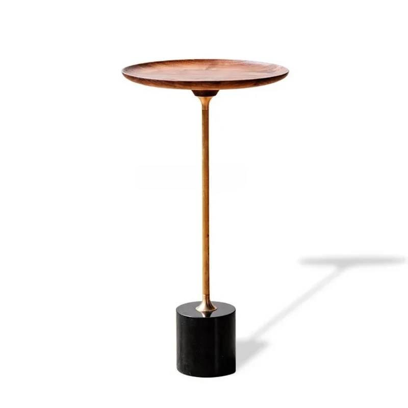 Mesa auxiliar PerformanceA15 de alto costo, sofá de estilo silencioso, mesa pequeña lateral de madera maciza, sala de estar móvil, creativo, medio antiguo S