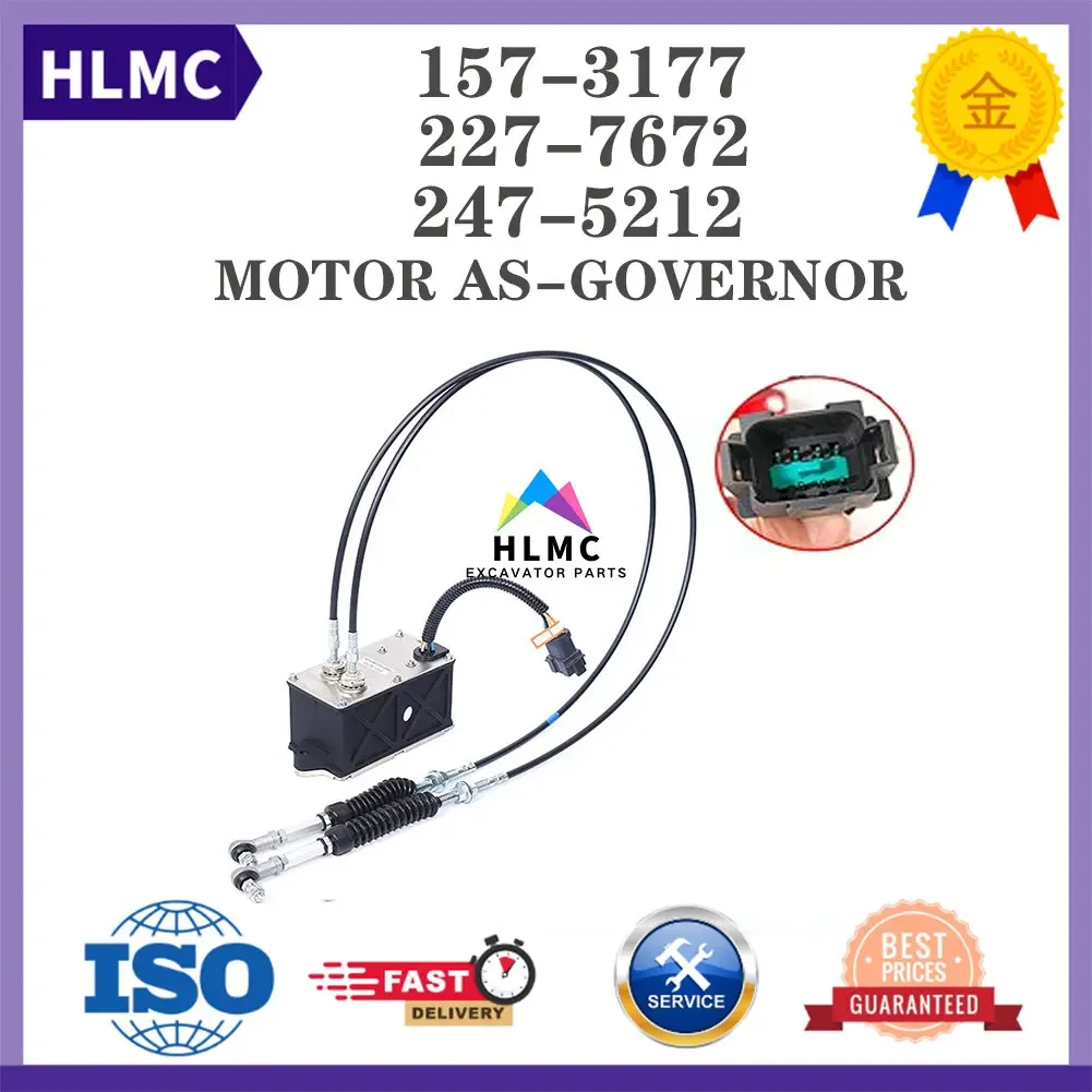 Stepper Motor 157-3177 227-7672 247-5212 Square Throttle Motor 7 Pins with Double Cable for E312C E320C