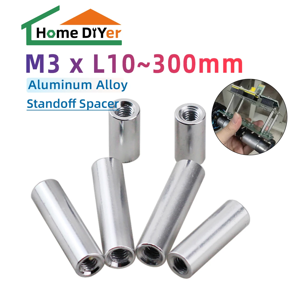 

1PCS Long Nuts M3 OD5/6/7mm Length 10mm-300mm Aluminum Round Threaded Sleeve Standoff Pillar Long Nut Connector