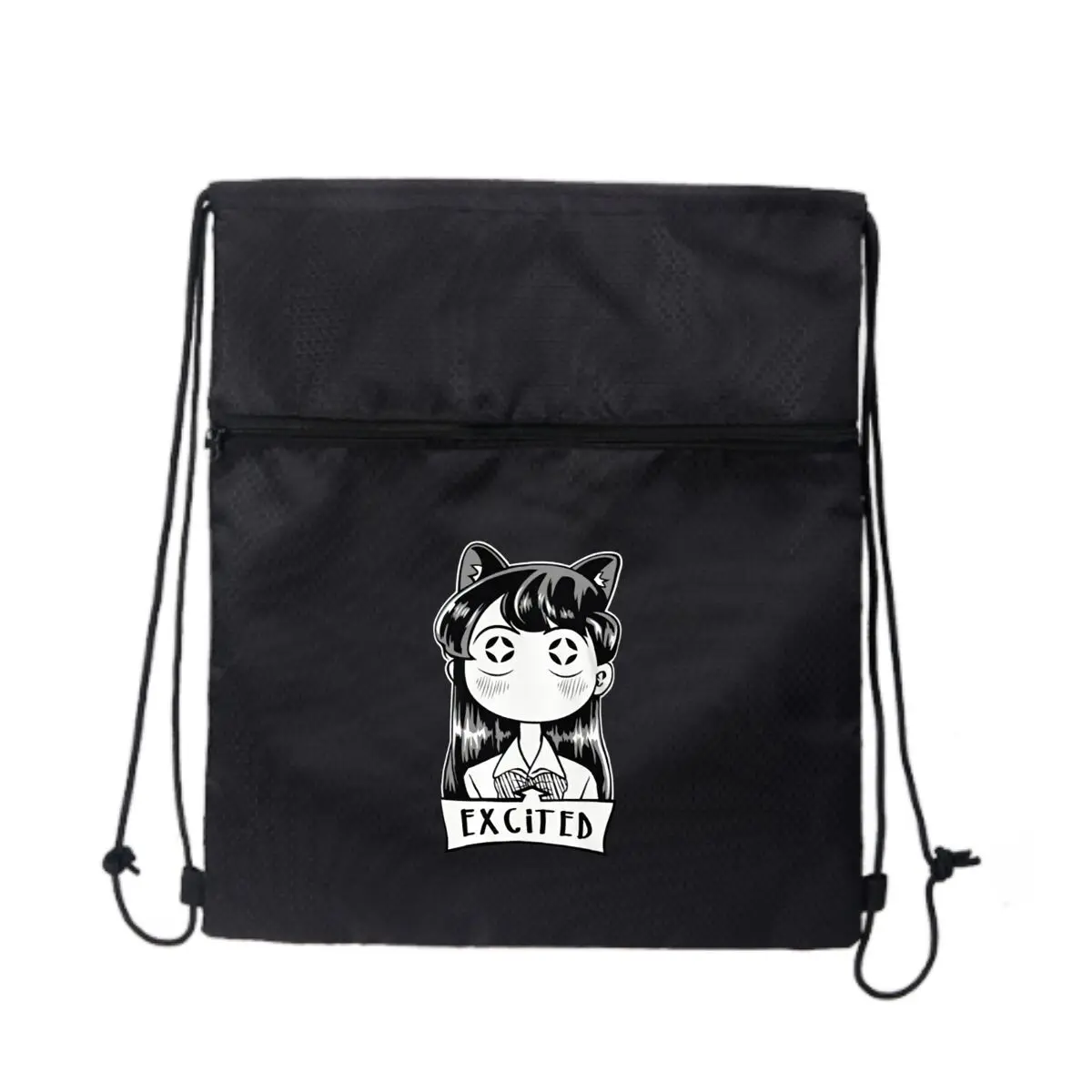 

Excited Cat — сумка на молнии с графическим рисунком для девочек-ушей на шнурке: вмещает закуски и игрушки